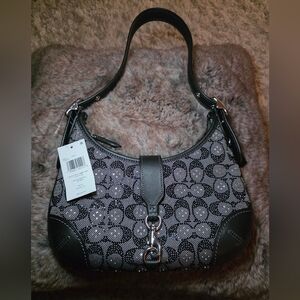 Coach Signature Crystal Jacquard Hamptons Hobo